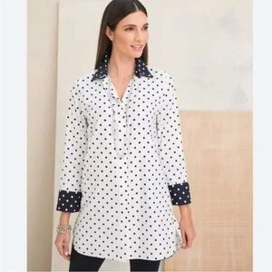 Chico’s Iron free Polka Dot Shirt - Medium